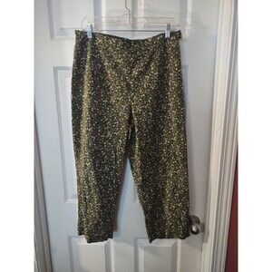 Crosswords Capri Pants Size 16 Green Multicolor Floral Side Zip